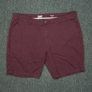 Mugsy Shorts Mens 40 Ports Purple Red Stretch Cotton Flat Front